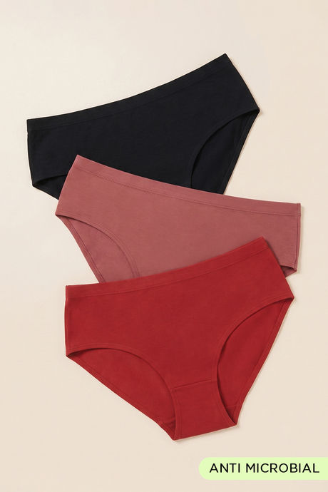 Zivame Full Coverage Medium Rise Hipster Panty (Pack of 3) - Multicolor Buy Zivame Full Coverage Medium Rise Hipster Panty (Pack of 3) - Multicolor